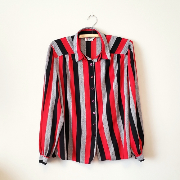 Vintage Tops - D'Allaird's Striped Blouse